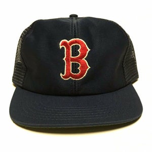 VTG Boston Red Sox Mesh Plain Logo Snapback Hat MLB Baseball 1980s Cap
