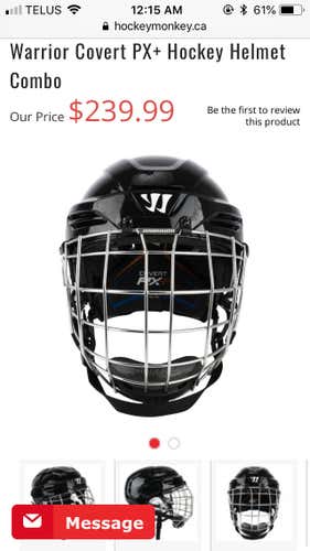 Never Worn Px Helmet Combo With Cage Medium