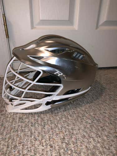Chrome Silver R Lacrosse Helmet