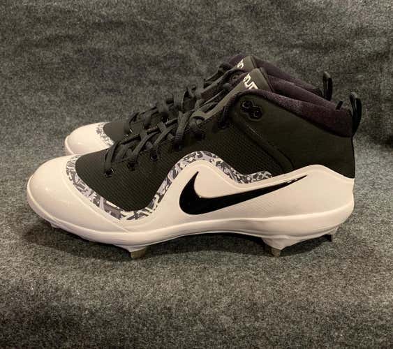 Nike Men's Force Air Trout 4 Pro Baseball Cleat Black/White/Wolf Grey 917920 001  Size 10.5