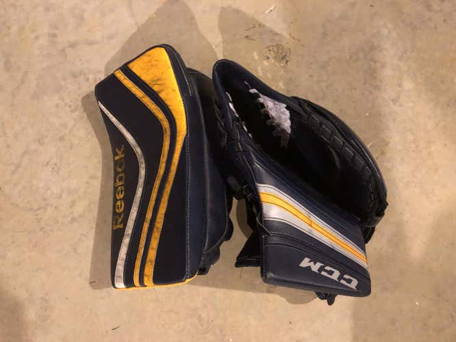 CCM Premier 1 Goalie Glove & Blocker Regular Senior Pro Stock