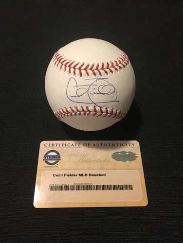 Cecil Fielder Signed Autographed Steiner MLB Baseball Ball - Tigers Blue Jays Yankees