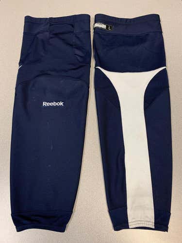 Pro Stock Reebok Edge white stripe Practice Socks - Navy Blue - Large