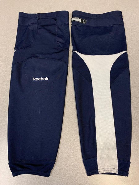 Pro Stock Reebok Edge white stripe Practice Socks - Navy Blue - Large