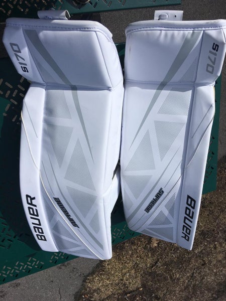 New Bauer Supreme S170 Sr Large Leg Pads White