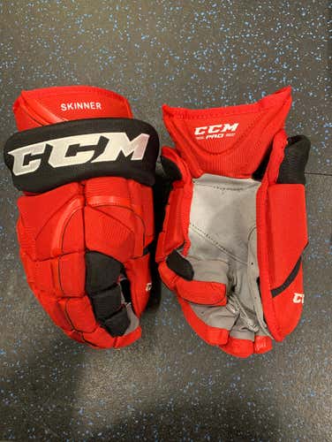 New 14” CCM HG12 (with Flex Thumb) Carolina Hurricanes Jeff Skinner Pro Stock Gloves