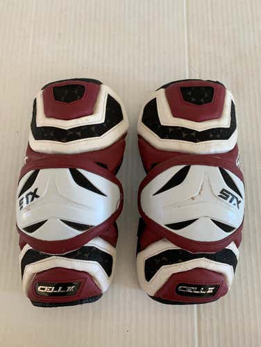 IN GREAT CONDITION STX Cell 2 Maroon Arm Guards Size Medium