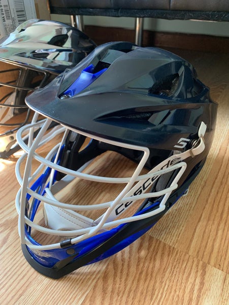 Cascade S Helmet- Excellent Condition Used For A Few Box Games- Navy, Blue, Black, White Cage