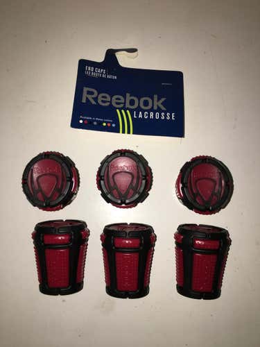 6 Pack Reebok Lacrosse Stick End Caps (red/black) best end caps retai $36