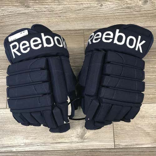 NEW! MIC REEBOK WINNIPEG JETS NHL PRO STOCK HOCKEY GLOVES 14" NAVY 4ROLL EASTON