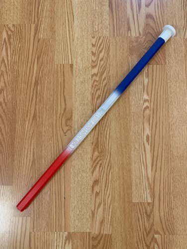 Two Wooden LumberLax Shafts Red White Blue And Red White Aqua