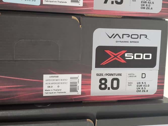 New Bauer Vapor X500 Skates Senior Size 8