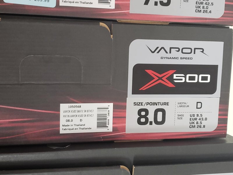 New Bauer Vapor X500 Skates Senior Size 8