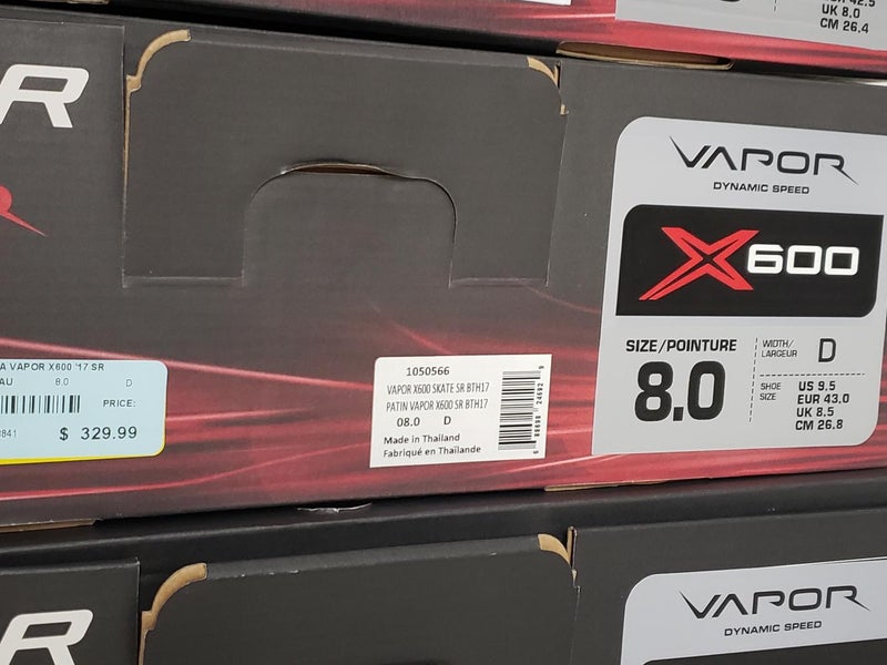 New Bauer Vapor X600 Skates Senior Size 8