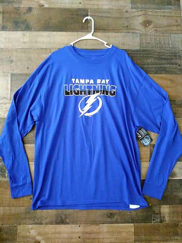 New NHL Hockey TAMPA BAY LIGHTNING Blue Black Long Sleeve Team Shirt (3XL)