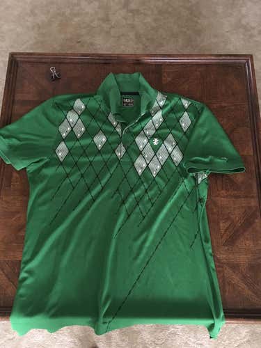 Green Izod argyle Golf polo