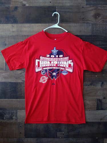New 2010 Majestic NHL Hockey WASHINGTON CAPITALS Southeast Division Champions Shirt