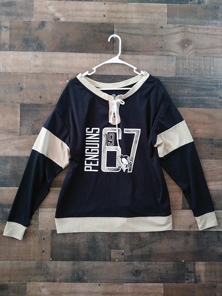 New NHL Hockey PITTSBURGH PENGUINS Drawstring Collar Established 1967 Team Jersey