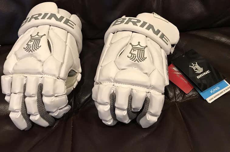 Brine King Superlight III 12” New Nwt White Lacrosse Lax Gloves