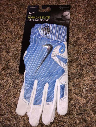Nike Huarache Elite White / Blue Batting Gloves