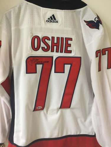 TJ Oshie Signed Autographed Capitals White Jersey Beckett Authentication