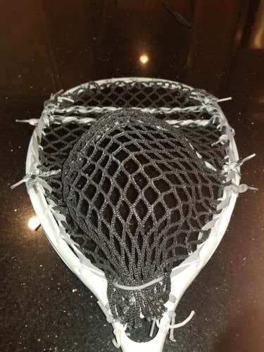 STX Eclipse Goalie Head (white with black 12D semi-hard mesh) Good