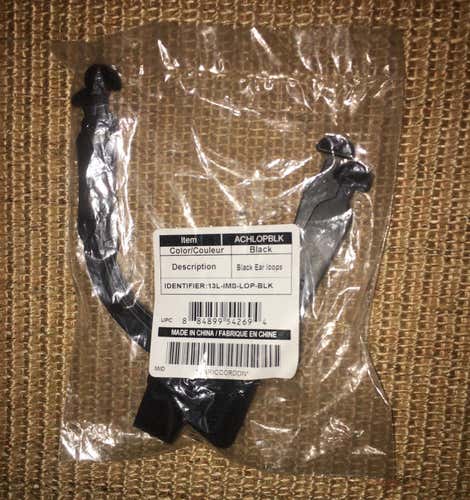 New CCM Reebok Ear Slings Loops Chin Strap Black