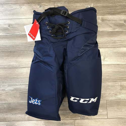 NEW! CCM HP35 PANTS MEDIUM WINNIPEG JETS PRO STOCK HOCKEY NAVY NHL
