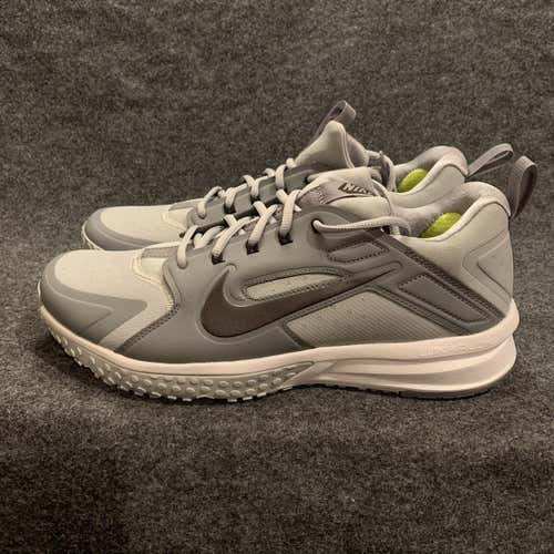 Nike Men’s Alpha Huarache Gray Metallic Baseball Turf Shoes 923435-002  Size 11