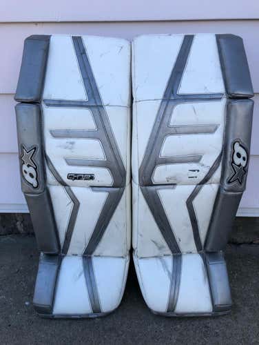 Brian’s Brians Gnetik G-Netik Pro 2 II Goalie Pads - 33+1 33 Silver White