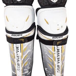 BAUER TOTAL ONE JUNIOR SIZE 12" HOCKEY JR SHIN GUARD PADS - WELL USED 2011