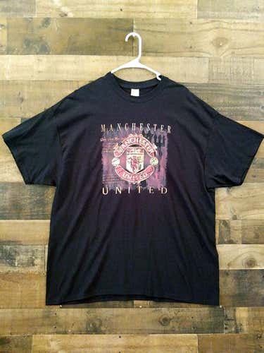 New Premiere League Soccer MANCHESTER UNITED FOOTBALL CLUB Black Team Shirt