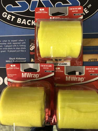 3 rolls of New Mueller multi Purpose wrap-yellow