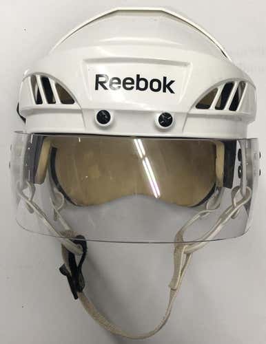 REEBOK 8K PRO STOCK HOCKEY HELMET WHITE MEDIUM VISOR 4393