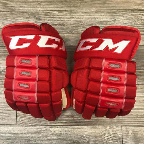 NEW! CCM 4ROLL HOCKEY GLOVES 13" DETROIT RED WINGS PRO STOCK