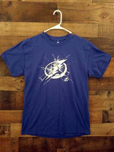 NHL Hockey TAMPA BAY LIGHTNING Shattered Glass Logo Blue Team Shirt