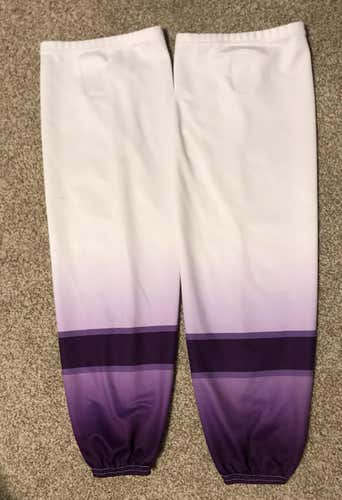 Hockey Socks Sr. Large White And Purple Pro Fit