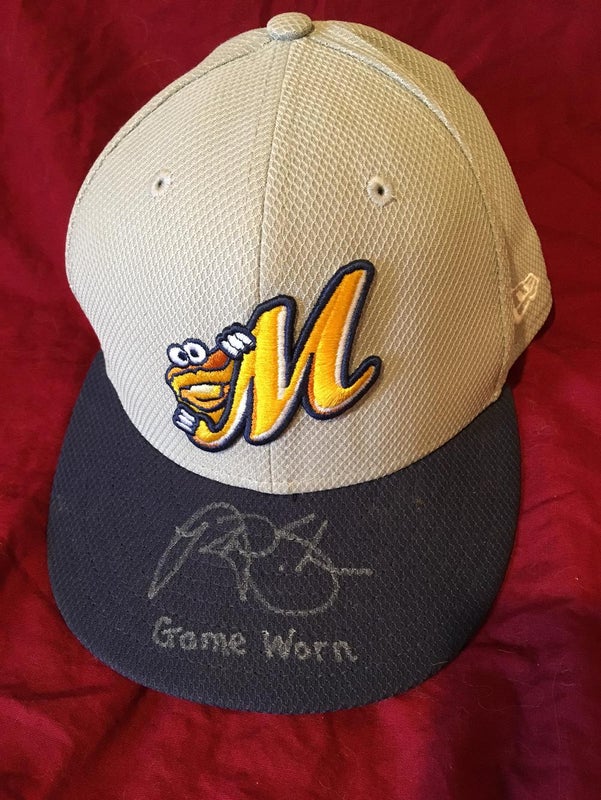 Nick Solak Tampa Bay Rays Signed Autographed Game Used Worn Montgomery Biscuits MiLB Hat