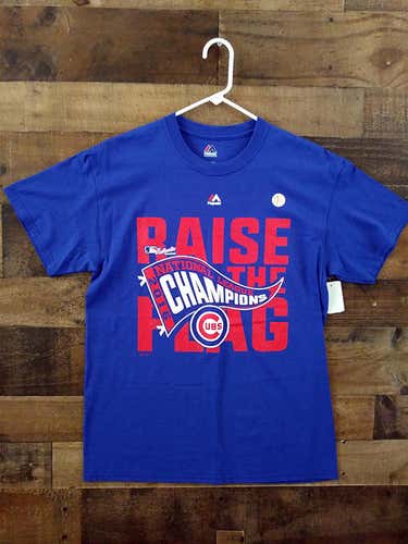 New 2016 Majestic MLB Baseball CHICAGO CUBS National League Champions Team Shirt