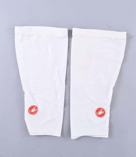 Castelli Lycra Knee Warmers XL White Cycling Bike Road