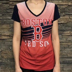 Boston Red Sox V Neck T Shirt Major League Fitness Women's Medium