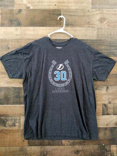 NHL Hockey TAMPA BAY LIGHTNING Lucky Horseshoe #30 Ben Bishop Player Shirt