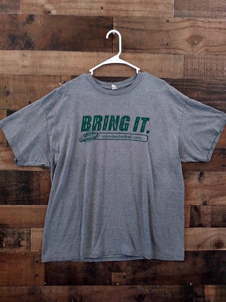 WNBA Basketball SEATTLE STORM Grey Green Distressed Design Bring It Team Shirt