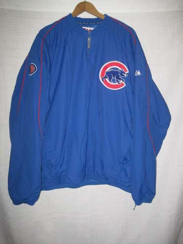 Chicago Cubs Majestic Pullover Baseball Jacket men's XL blue