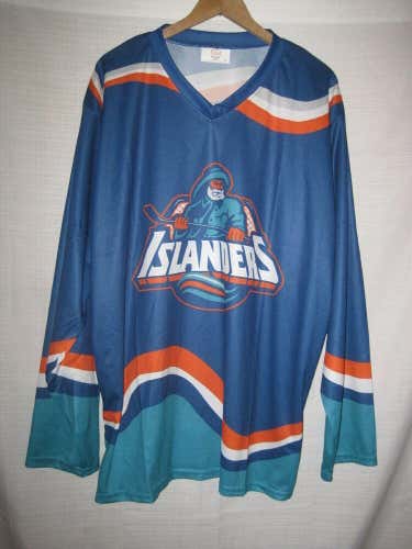 New York Islanders Throwback Fish Sticks Promo Hockey Jersey men's XL blue