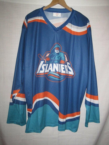New York Islanders Throwback Fish Sticks Promo Hockey Jersey men's XL blue