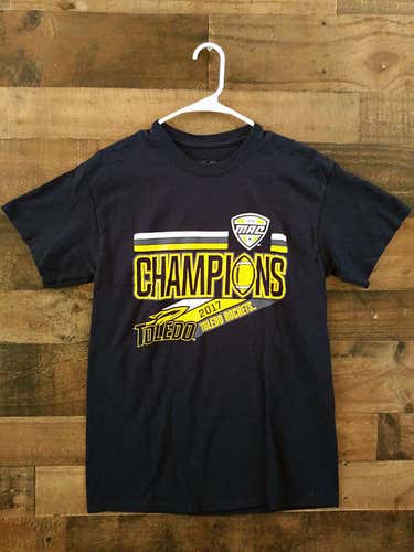 New 2017 NCAA College UNIVERSITY TOLEDO ROCKETS Football Navy Blue Championship Team Shirt