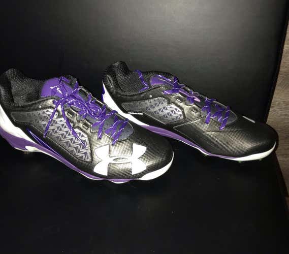 BRAND NEW UA Men’s Cleats (9.5) Purple/Black