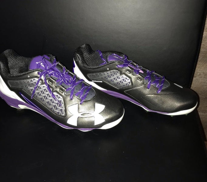 BRAND NEW UA Men’s Cleats (9.5) Purple/Black