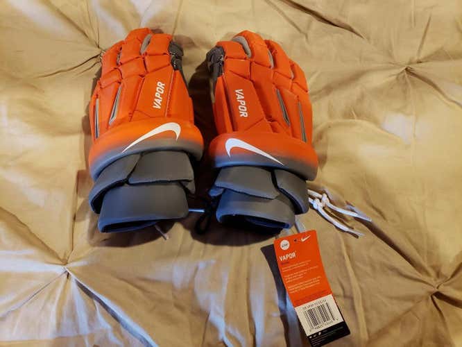 New Orange Nike Vapor Gloves with tags